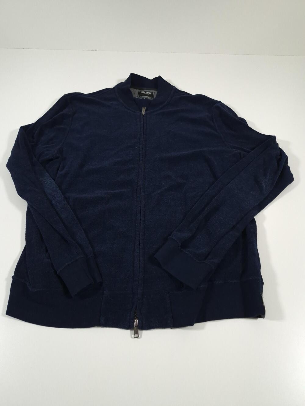 Todd Snyder Sweatshirt Mens Large Blue Terry Knit Full Zip Made In Canada
